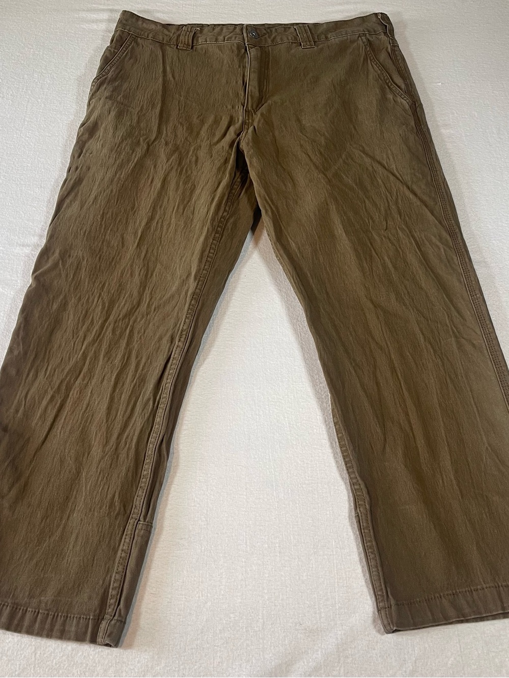 Classic Men's Work Pants in Olive Brown